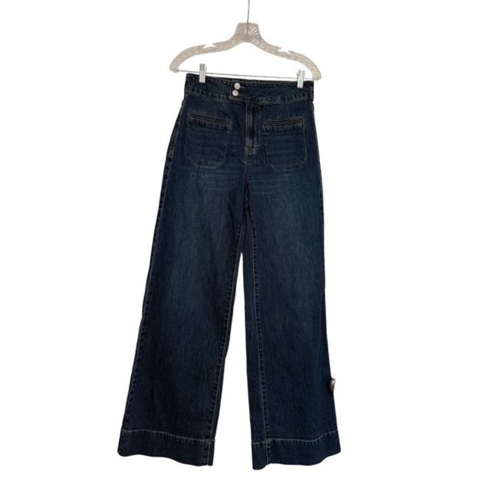 Habitual Women's high-rise, wide-leg trouser-style blue jeans Size 28